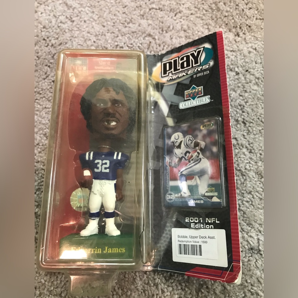 2001 NFL Upper Deck Collectibles "Edgerrin James" Bobble Head Play Makers